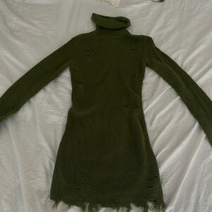 Holy Green Sweater Turtleneck Dress from Revolve